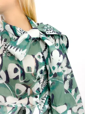 Blouse Odette Tropical aqua green - Mare di Latte — photo 3