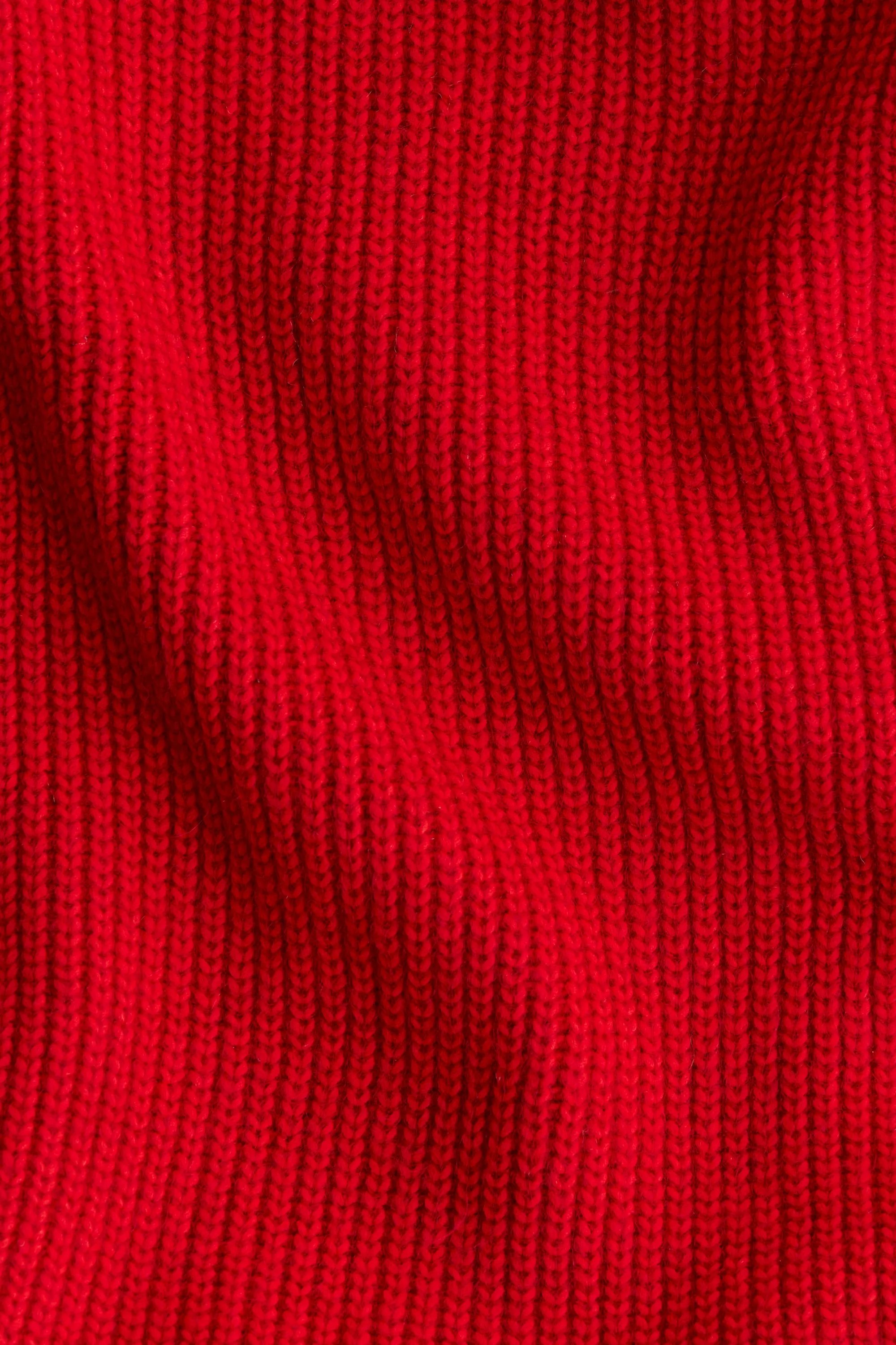 Robe en maille côtelée - Rouge