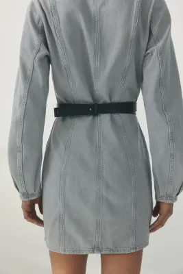 Robe en denim - Gris clair — photo 3