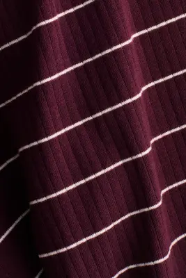 Pantalon en coton mélangé - Rouge prune foncé/rayé — photo 3