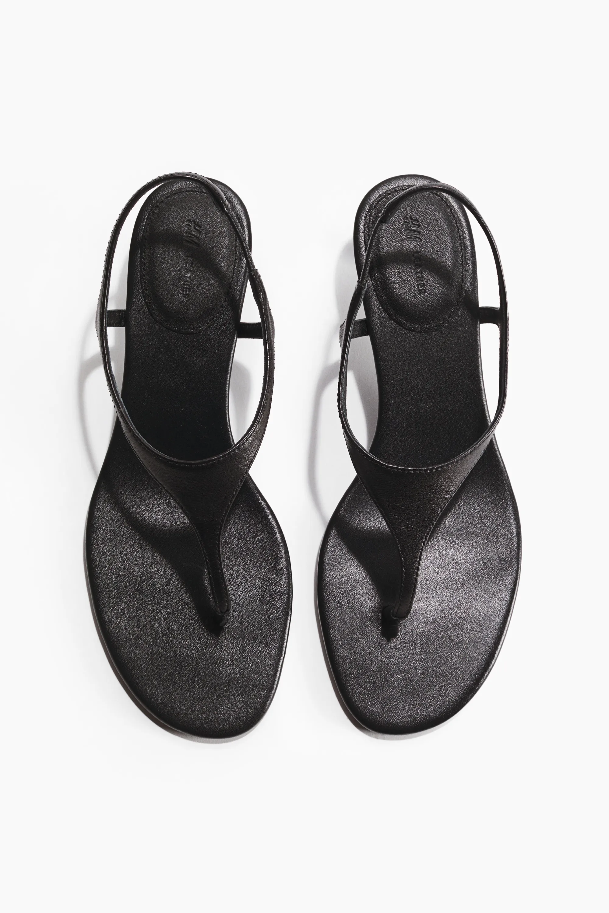 Sandales à talon en cuir - Noir