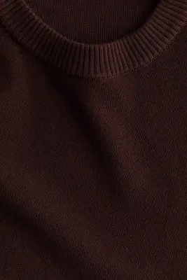 Pull oversize en maille fine - Marron foncé — photo 4