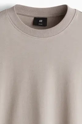 T-shirt à manches longues Relaxed Fit en interlock - Taupe clair — photo 5