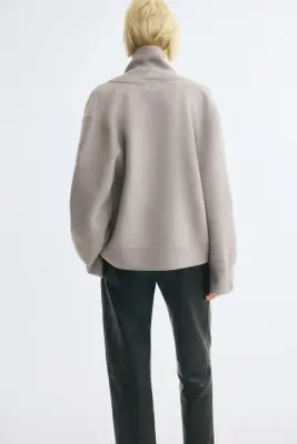 Gilet zippé en laine - Taupe clair — photo 4