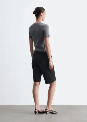 T-shirt côtelé - Gris chiné — photo 5