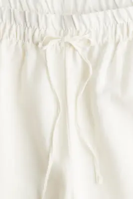 Pantalon en lin mélangé - Blanc — photo 4