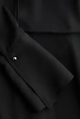 Open-back satin twill dress - Noir — photo 5