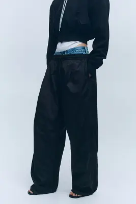 Pantalon de survêtement en nylon - Noir — photo 3
