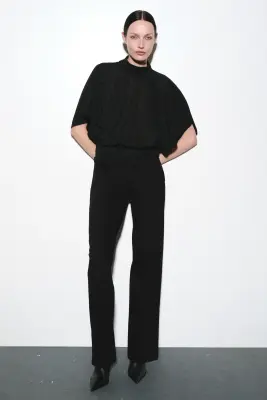 Top à effet drapé avec dos bénitier - Noir — photo 3