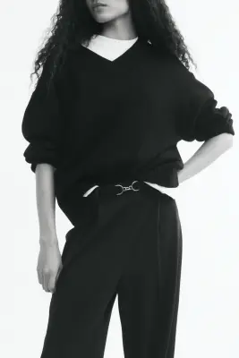 Pantalon en jersey romanite - Bleu marine — photo 1
