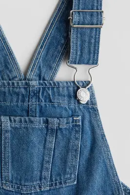 Salopette short en denim - Bleu denim — photo 1