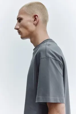 T-shirt Relaxed Fit - Gris foncé — photo 3