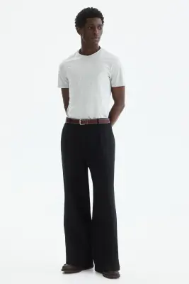 T-shirt Slim Fit en coton pima - Gris clair chiné — photo 1