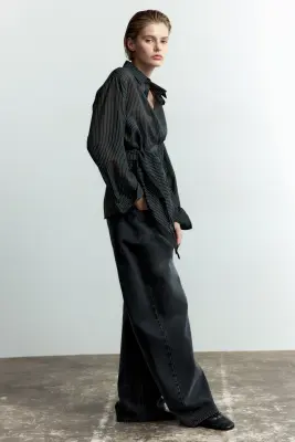 Barrel Regular Waist Jeans - Noir denim — photo 2