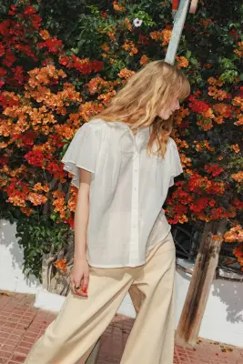 Chemise en cotonnade unie — photo 2