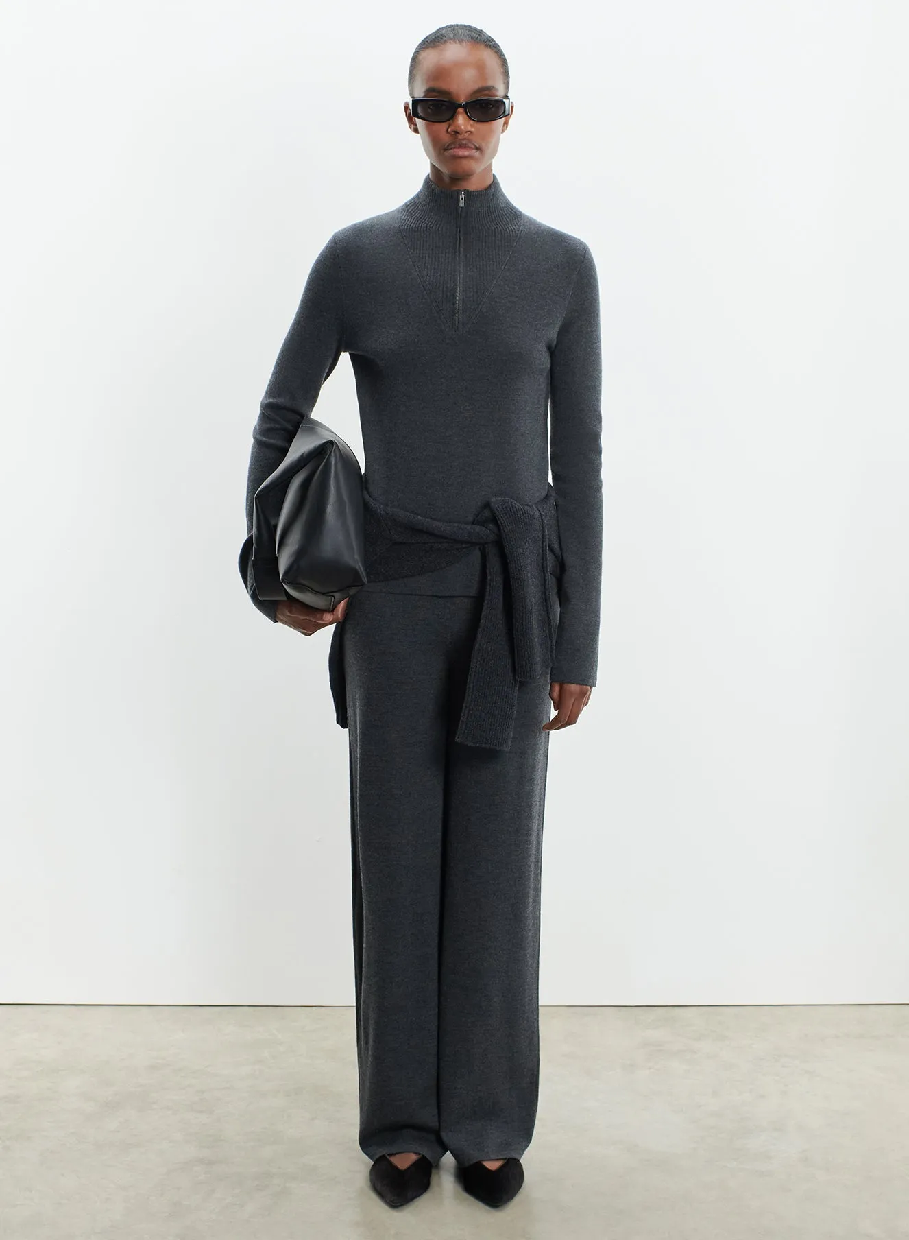 Pantalon en laine mérinos et élasthanne