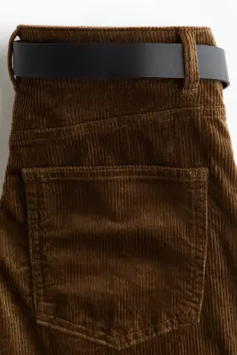 Pantalon en velours de coton côtelé - Marron foncé — photo 5