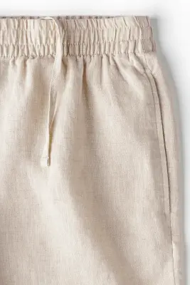 Short Relaxed Fit en lin - Beige clair — photo 3