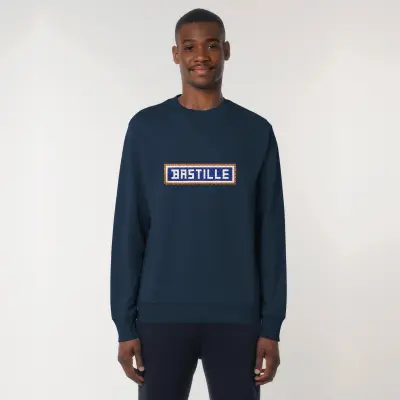 SWEAT SHIRT COTON BIO BRODÉ - BASTILLE - NAVY — photo 4