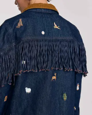 Veste Holly bleu brut et broderies ivy — photo 3