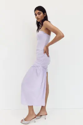 Robe bandeau avec panneau drapé - Violet clair — photo 3