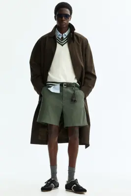 Short chino Relaxed Fit - Vert kaki — photo 2