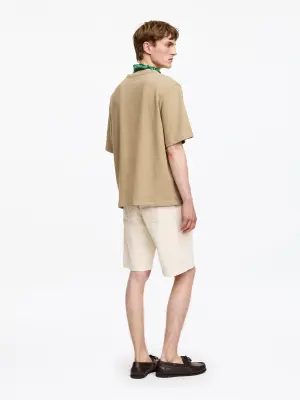 T-shirt décontracté en tissu bouclé - Beige — photo 2