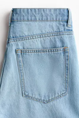 Straight High Waist Jeans avec foulard - Bleu denim clair/bleu marine — photo 5