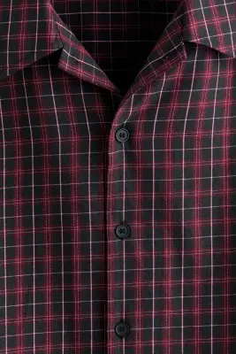 Chemise superposée Relaxed Fit - Rouge foncé/carreaux — photo 4