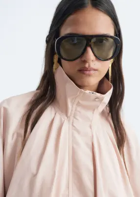 Veste en nylon à col cheminée - Beige clair — photo 5