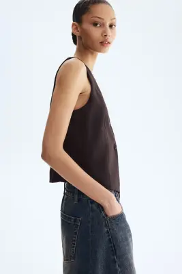 Gilet sans manches - Marron foncé — photo 4