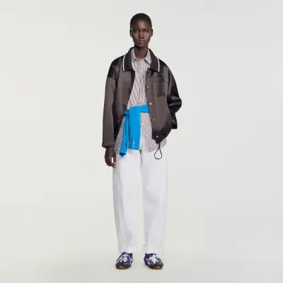 Blouson satiné à col polo