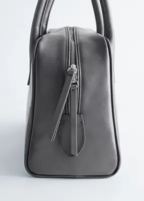 Sac bowling en cuir - Gris — photo 1