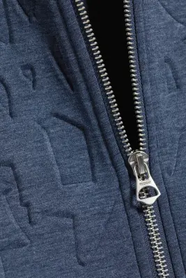 Simon Graphic Scuba Hoodie - Bleu foncé - Gaufré — photo 3