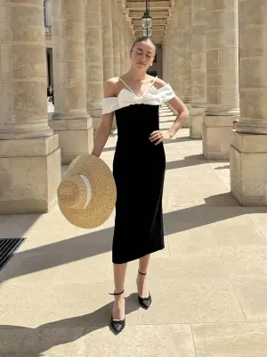 Robe Audrey Hepburn noir noeud blanc Prix boutique 850€ Taille XS/S — photo 4