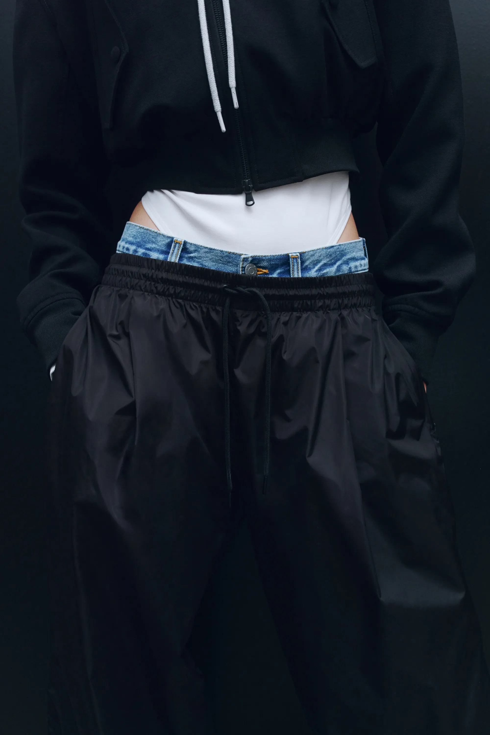 Pantalon de survêtement en nylon - Noir