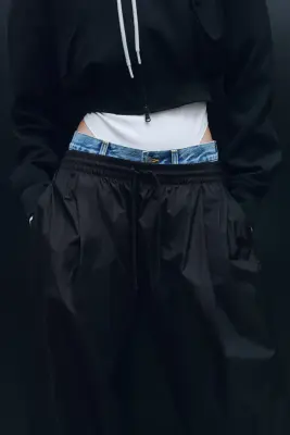 Pantalon de survêtement en nylon - Noir — photo 1