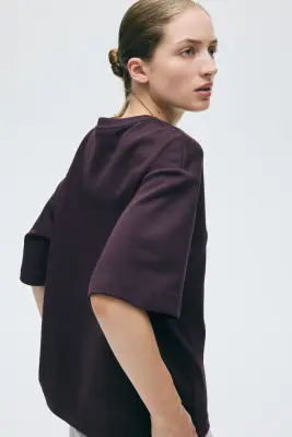 T-shirt en interlock - Violet foncé — photo 2