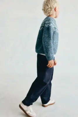 Chino en twill de coton - Bleu marine — photo 1