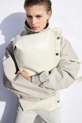 Veste matelassée en toile - Beige — photo 2