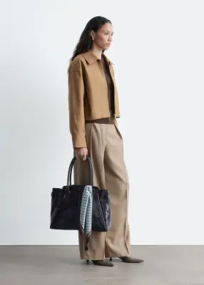Veste courte en sergé - Beige foncé — photo 4