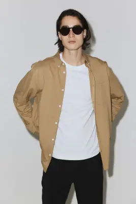 Chemise Four-way Stretch - Beige — photo 1