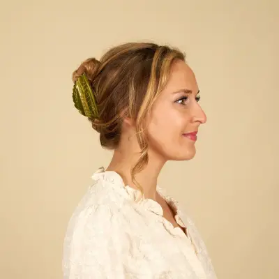 Pince à cheveux Feuille châtaigner verte Coucou Suzette — photo 7