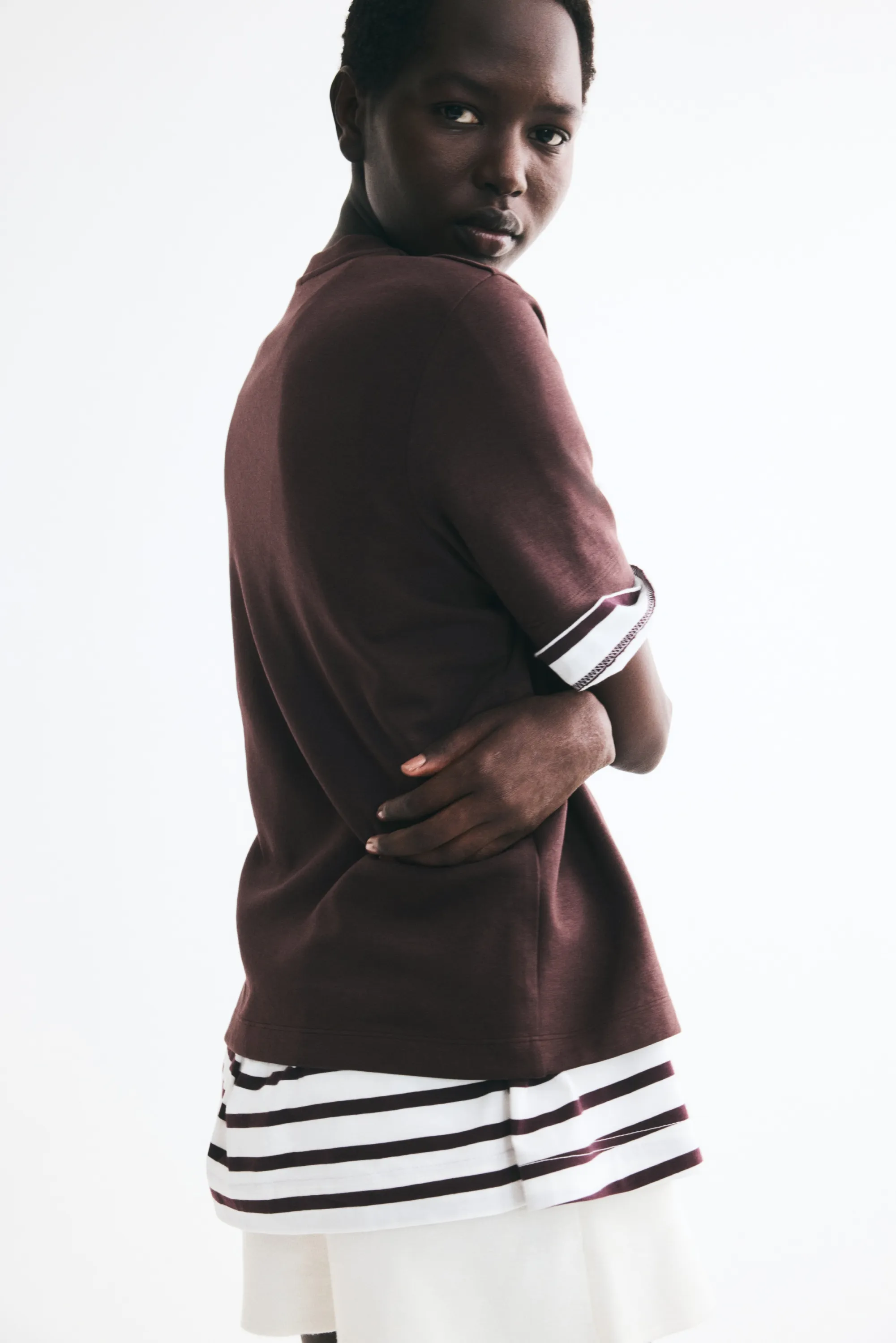 T-shirt en interlock - Marron foncé