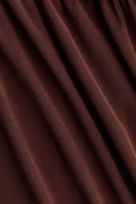 Robe épaules nues en jersey à effet drapé - Marron foncé — photo 2