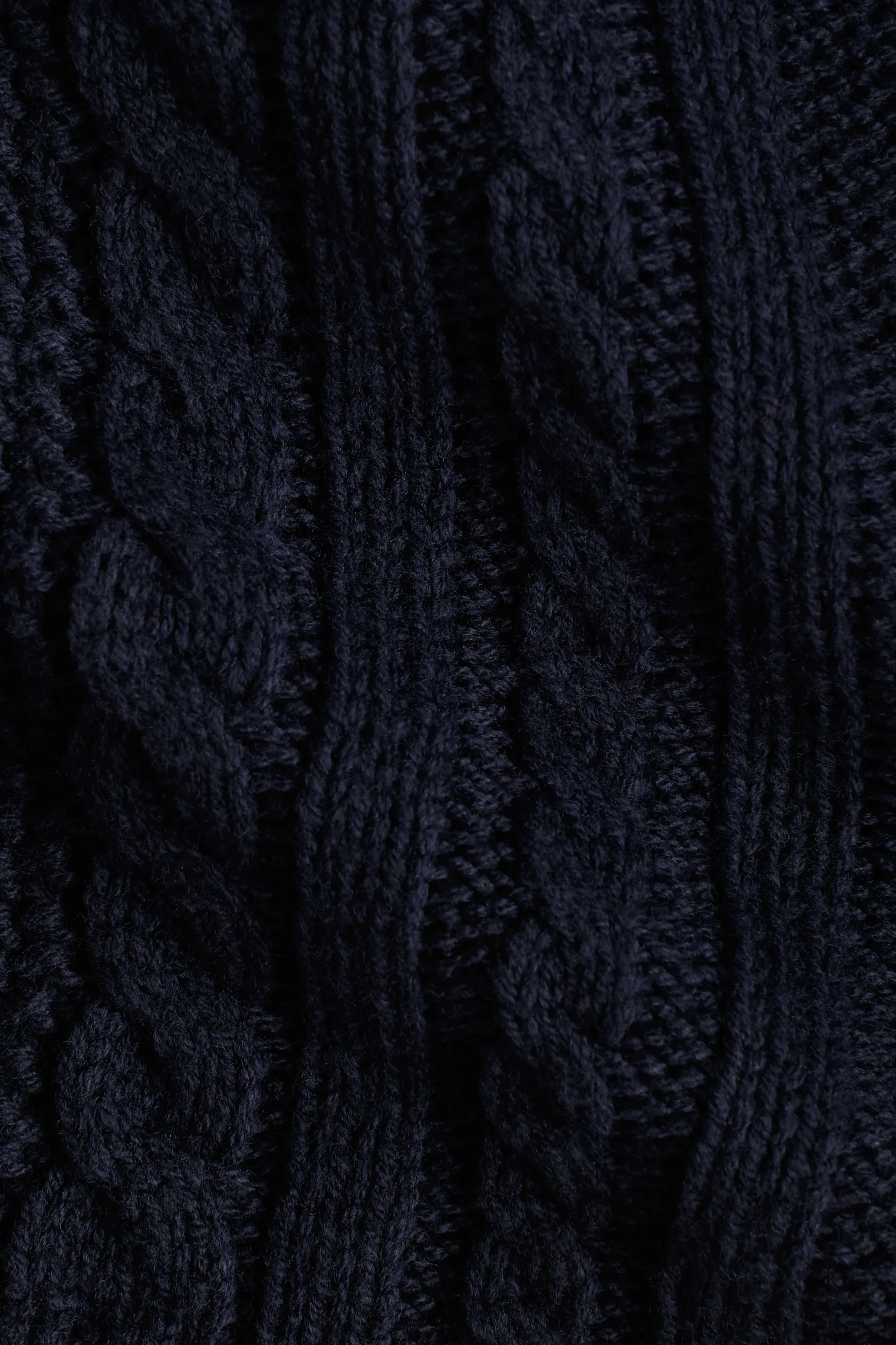 Cable-knit jumper - Bleu marine