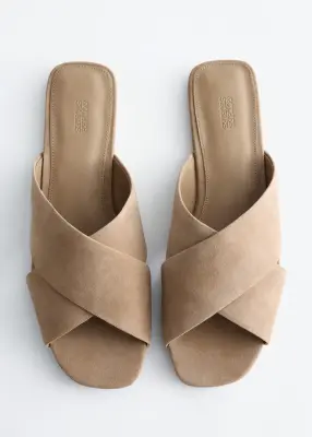 Sandales à brides croisées - Beige — photo 3