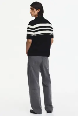 Polo Regular Fit en maille pointelle - Noir/color block — photo 3