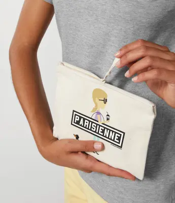 POCHETTE IMPRIMÉE - PARISIENNE TECKEL - ÉCRU — photo 2