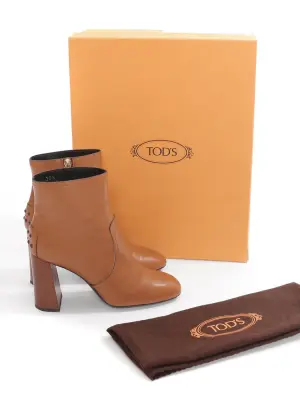 Bottines à talon en cuir camel Prix boutique 605€ Taille 36,5 — photo 2
